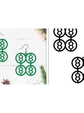 Σετ των 3 Intra απο ξύλο plywood 3mm-4mm πάχος - Σκουλαρίκια Lasercut | Σκουλαρίκια  Δίασταση 3x3 cm INTRAFABR-107884019