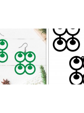 Σετ των 3 Intra απο ξύλο plywood 3mm-4mm πάχος - Σκουλαρίκια Lasercut | Σκουλαρίκια  Δίασταση 3x3 cm INTRAFABR-107884312