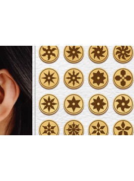 Σετ των 3 Intra απο ξύλο plywood 3mm-4mm πάχος - Σκουλαρίκια Μαγνήτης Laser Cut Bundle Δίασταση 3x3 cm INTRAFABR-101769941