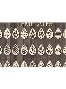 Σετ των 3 Intra απο ξύλο plywood 3mm-4mm πάχος - Earrings , Earrings Drop Templates Δίασταση 3x3 cm INTRAFABR-34217611