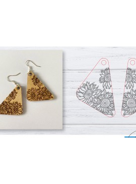 Σετ των 3 Intra απο ξύλο plywood 3mm-4mm πάχος - Σκουλαρίκια  | Sunflower  | Δίασταση 3x3 cm INTRAFABR-29598355