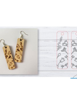 Σετ των 3 Intra απο ξύλο plywood 3mm-4mm πάχος - Σκουλαρίκια  | Wildflower  | Δίασταση 3x3 cm INTRAFABR-29598667