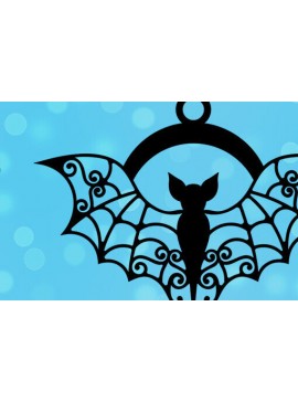 Σετ των 3 Intra απο ξύλο plywood 3mm-4mm πάχος - Σκουλαρίκια με διακοσμητική  νυχτερίδα Δίασταση 3x3 cm INTRAFABR-108453193