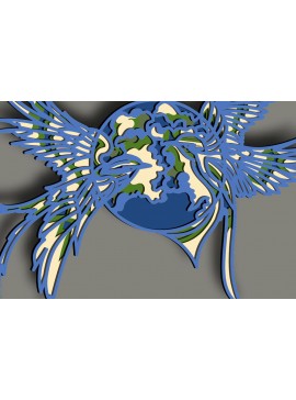 Intra απο ξύλο plywood 3mm-4mm πάχος - Earth Multilayer /Swallows Papercut Δίασταση 30x20 cm INTRAFABR-69973034