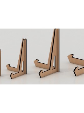 Σετ των 3 Intra απο ξύλο plywood 3mm-4mm πάχος - Easel Plate Stand Glowforge Cut File 019 Δίασταση 20x20 cm INTRAFABR-34296934