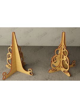 Σετ των 2 Intra απο ξύλο plywood 3mm-4mm πάχος - Στάση καβαλέτο | Πλάκα Τέχνης | Εμφάνιση φωτογραφιών Δίασταση 20x20 cm INTRAFABR-112697298