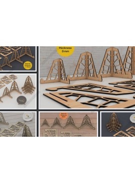 Σετ των 2 Intra απο ξύλο plywood 3mm-4mm πάχος - Easel Template Set Laser Ready 137 Δίασταση 20x20 cm INTRAFABR-118107302