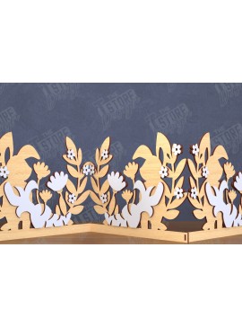 Σετ των 2 Intra απο ξύλο plywood 3mm-4mm πάχος - Πασχαλινή πινακίδα ακορντεόν | Happy Bunny |CNC Δίασταση 15x15 cm INTRAFABR-117719700