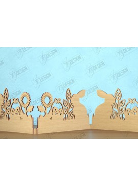 Σετ των 2 Intra απο ξύλο plywood 3mm-4mm πάχος - Πασχαλινή πινακίδα ακορντεόν | Καλό Πάσχα Δίασταση 15x15 cm INTRAFABR-118277465
