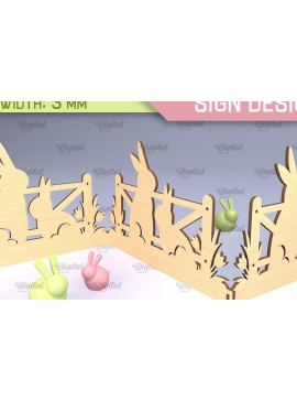 Σετ των 3 Intra απο ξύλο plywood 3mm-4mm πάχος - Πασχαλινό Σήμα Ακορντεόν Laser Cut  Δίασταση 15x15 cm INTRAFABR-91430962