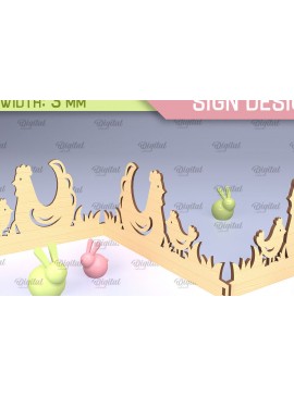 Σετ των 2 Intra απο ξύλο plywood 3mm-4mm πάχος - Πασχαλινό Σήμα Ακορντεόν Laser Cut  Δίασταση 15x15 cm INTRAFABR-91430985