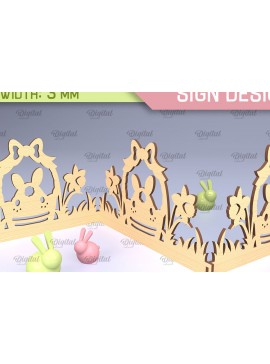 Σετ των 2 Intra απο ξύλο plywood 3mm-4mm πάχος - Πασχαλινό Σήμα Ακορντεόν Laser Cut  Δίασταση 15x15 cm INTRAFABR-91431066