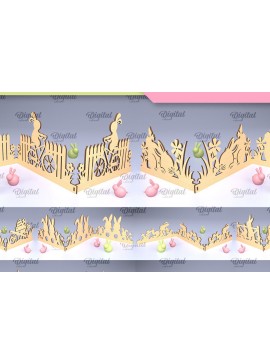 Σετ των 2 Intra απο ξύλο plywood 3mm-4mm πάχος - Πασχαλινό ακορντεόν Πακέτο κοπής με λέιζερ Δίασταση 15x15 cm INTRAFABR-91443922