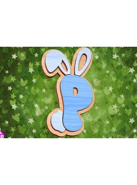 Σετ των 2 Intra απο ξύλο plywood 3mm-4mm πάχος - Πασχαλινό αλφάβητο  | Σχέδιο λαγουδάκι Δίασταση 15x15 cm INTRAFABR-92144015