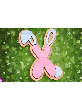 Σετ των 2 Intra απο ξύλο plywood 3mm-4mm πάχος - Πασχαλινό αλφάβητο  | Σχέδιο λαγουδάκι Δίασταση 15x15 cm INTRAFABR-92144230