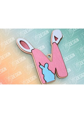 Σετ των 2 Intra απο ξύλο plywood 3mm-4mm πάχος - Πασχαλινό αλφάβητο  | Αρχεία CNC Δίασταση 15x15 cm INTRAFABR-91993684