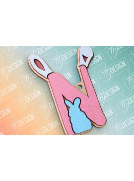 Σετ των 2 Intra απο ξύλο plywood 3mm-4mm πάχος - Πασχαλινό αλφάβητο  | Αρχεία CNC Δίασταση 15x15 cm INTRAFABR-91993708