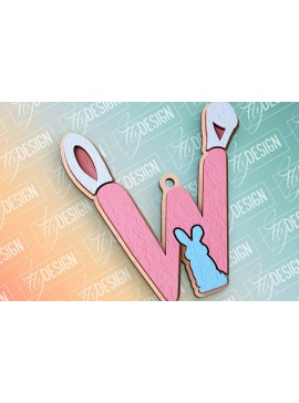 Σετ των 2 Intra απο ξύλο plywood 3mm-4mm πάχος - Πασχαλινό αλφάβητο  | Αρχεία CNC Δίασταση 15x15 cm INTRAFABR-91993957