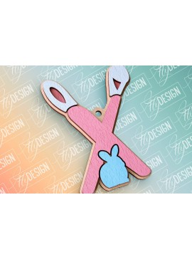 Σετ των 3 Intra απο ξύλο plywood 3mm-4mm πάχος - Πασχαλινό αλφάβητο  | Αρχεία CNC Δίασταση 15x15 cm INTRAFABR-91993963