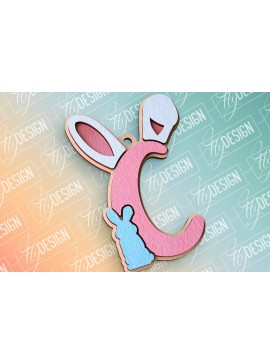 Σετ των 2 Intra απο ξύλο plywood 3mm-4mm πάχος - Πασχαλινό αλφάβητο  | Αρχεία CNC Δίασταση 15x15 cm INTRAFABR-91993398