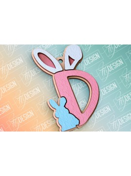 Σετ των 2 Intra απο ξύλο plywood 3mm-4mm πάχος - Πασχαλινό αλφάβητο  | Αρχεία CNC Δίασταση 15x15 cm INTRAFABR-91993425