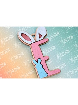 Σετ των 2 Intra απο ξύλο plywood 3mm-4mm πάχος - Πασχαλινό αλφάβητο  | Αρχεία CNC Δίασταση 15x15 cm INTRAFABR-91993448