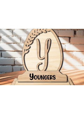 Σετ των 2 Intra απο ξύλο plywood 3mm-4mm πάχος - Πασχαλινό αλφάβητο  Γράμμα Y Οικογενειακό δώρο Δίασταση 15x15 cm INTRAFABR-119435118