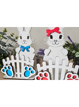 Σετ των 3 Intra απο ξύλο plywood 3mm-4mm πάχος -  κοπής με λέιζερ Πασχαλινό Καλάθι | Λαγουδάκι Δίασταση 4x4 cm INTRAFABR-119077267