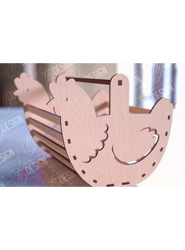Σετ των 2 Intra απο ξύλο plywood 3mm-4mm πάχος - Πασχαλινό καλάθι Laser Cut | Καλό Πάσχα Δίασταση 15x15 cm INTRAFABR-90357027