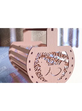 Σετ των 2 Intra απο ξύλο plywood 3mm-4mm πάχος - Πασχαλινό καλάθι Laser Cut | Καλό Πάσχα Δίασταση 15x15 cm INTRAFABR-90357049