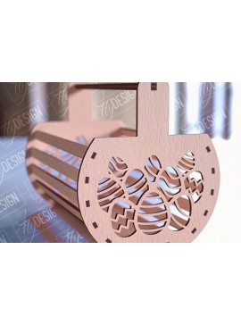 Σετ των 2 Intra απο ξύλο plywood 3mm-4mm πάχος - Πασχαλινό καλάθι Laser Cut | Καλό Πάσχα Δίασταση 15x15 cm INTRAFABR-90357062