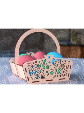Σετ των 3 Intra απο ξύλο plywood 3mm-4mm πάχος - Πασχαλινό καλάθι Laser Cut | Καλό Πάσχα Δίασταση 15x15 cm INTRAFABR-91057152