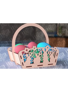 Σετ των 3 Intra απο ξύλο plywood 3mm-4mm πάχος - Πασχαλινό καλάθι Laser Cut | Καλό Πάσχα Δίασταση 15x15 cm INTRAFABR-91057157