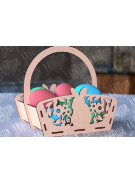 Σετ των 2 Intra απο ξύλο plywood 3mm-4mm πάχος - Πασχαλινό καλάθι Laser Cut | Καλό Πάσχα Δίασταση 15x15 cm INTRAFABR-91057168