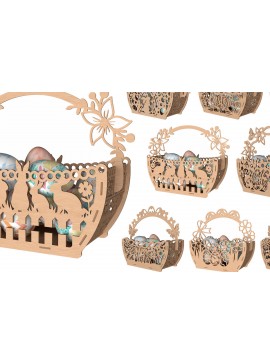 Σετ των 2 Intra απο ξύλο plywood 3mm-4mm πάχος - Πασχαλινό καλάθι Laser Cut Πακέτο  Δίασταση 20x20 cm INTRAFABR-114668259