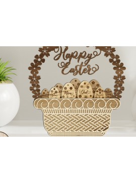 Σετ των 2 Intra απο ξύλο plywood 3mm-4mm πάχος - Πασχαλινό ΚΑΛΑΘΙ Πολυστρωματικό  κοπής με λέιζερ Δίασταση 16x17 cm INTRAFABR-25494160