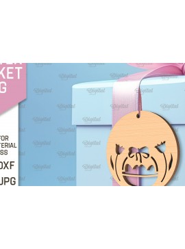 Σετ των 2 Intra απο ξύλο plywood 3mm-4mm πάχος - Πασχαλινό καλάθι Ετικέτα . Πασχαλινή  Δίασταση 15x15 cm INTRAFABR-91680578