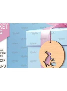 Σετ των 2 Intra απο ξύλο plywood 3mm-4mm πάχος - Πασχαλινό καλάθι Ετικέτα . Πασχαλινή  Δίασταση 15x15 cm INTRAFABR-91680110