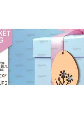 Σετ των 2 Intra απο ξύλο plywood 3mm-4mm πάχος - Πασχαλινό καλάθι Ετικέτα . Πασχαλινή  Δίασταση 15x15 cm INTRAFABR-91680060