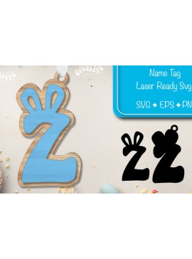 Σετ των 2 Intra απο ξύλο plywood 3mm-4mm πάχος - Πασχαλινό καλάθι Ετικέτες Αλφαβητάρι Γράμμα Ζ Δίασταση 15x15 cm INTRAFABR-91798675