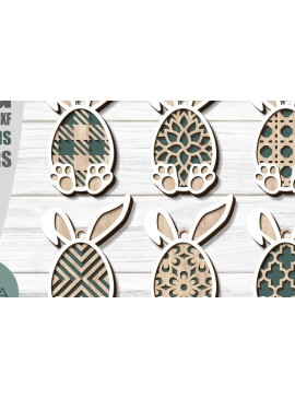 Σετ των 2 Intra απο ξύλο plywood 3mm-4mm πάχος - Ετικέτες Πασχαλινό Καλάθι,  κοπής με λέιζερ Δίασταση 15x15 cm INTRAFABR-89816070