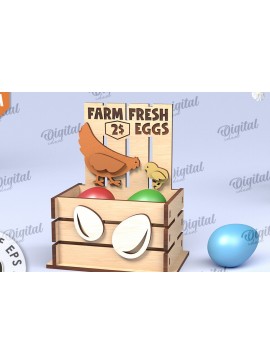 Σετ των 2 Intra απο ξύλο plywood 3mm-4mm πάχος - Πασχαλινό κουτί LaserCut. Πασχαλινό καλάθι διακόσμηση Δίασταση 15x15 cm INTRAFABR-116707359