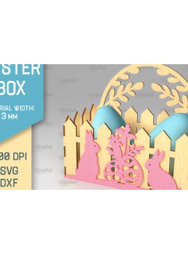 Σετ των 2 Intra απο ξύλο plywood 3mm-4mm πάχος - Πασχαλινό κουτί . 3D Πασχαλινό Καλάθι Laser Δίασταση 15x15 cm INTRAFABR-89118077