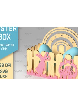 Σετ των 2 Intra απο ξύλο plywood 3mm-4mm πάχος - Πασχαλινό κουτί . 3D Πασχαλινό Καλάθι Laser Δίασταση 15x15 cm INTRAFABR-89118265