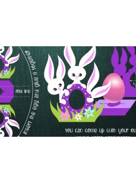 Intra απο ξύλο plywood 3mm-4mm πάχος - Πασχαλινά λαγουδάκια -Σοκολατένια αυγοθήκη  Δίασταση 30x20 cm INTRAFABR-10045097