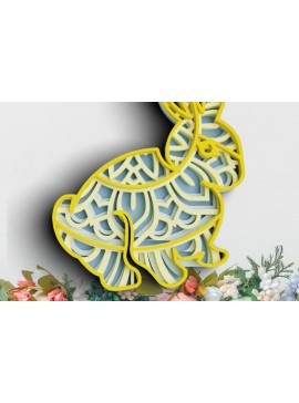 Σετ των 2 Intra απο ξύλο plywood 3mm-4mm πάχος - Λαγουδάκι του Πάσχα Δίασταση 30x30 cm INTRAFABR-25248595