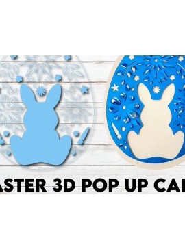 Σετ των 2 Intra απο ξύλο plywood 3mm-4mm πάχος - Πασχαλινό λαγουδάκι τρισδιάστατο σχέδιο κοπής χαρτιού Δίασταση 15x15 cm INTRAFABR-119905381