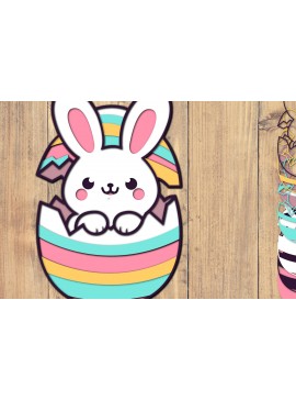 Σετ των 3 Intra απο ξύλο plywood 3mm-4mm πάχος - Easter Bunny 3d Paper Cut Laser Cut  Δίασταση 1500x1500 cm INTRAFABR-117993713