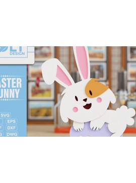 Σετ των 2 Intra απο ξύλο plywood 3mm-4mm πάχος - Easter Bunny 3D  Laser Cut Crafting Δίασταση 20x25 cm INTRAFABR-93623960