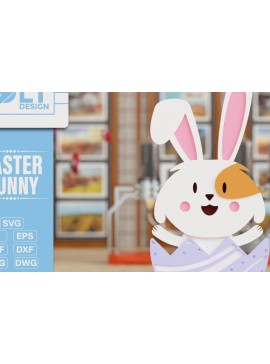 Σετ των 2 Intra απο ξύλο plywood 3mm-4mm πάχος - Easter Bunny 3D  Laser Cut Crafting Δίασταση 20x25 cm INTRAFABR-93628558